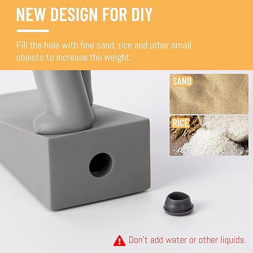 Miniatura 3 de Lindo tope de puerta, antideslizante para la parte inferior de la puerta, mantiene las puertas abiertas para niños y mascotas, gris, paquete de 1