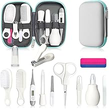 Baby Healthcare and Grooming Kit, Baby Safety Care Set, Baby Electric Nail Trimmer Set Newborn Nursery Health Care Set for Newborn Infant Toddlers Baby Boys Girls Kids Grey White-18 Kits