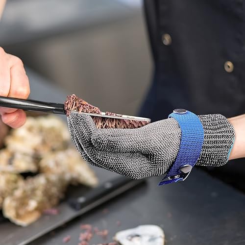 Miniatura 2 de Herda Guantes de cocina a prueba de cortes Nivel 9, guantes de cocina para pescado, carne, tallado en madera, tallado de ostras, shucking de ostras,