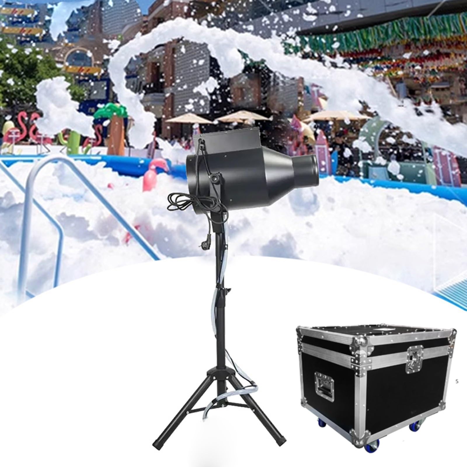Schaummaschine for Partys im Freien, große Schaummaschine, einstellbarer Winkel, manuelle elektrische Hochleistungssteuerung 1000 W, Jet-Schaummaschine mit Bühneneffekt (Entfernung 6–10 m/Fläche 80 m²