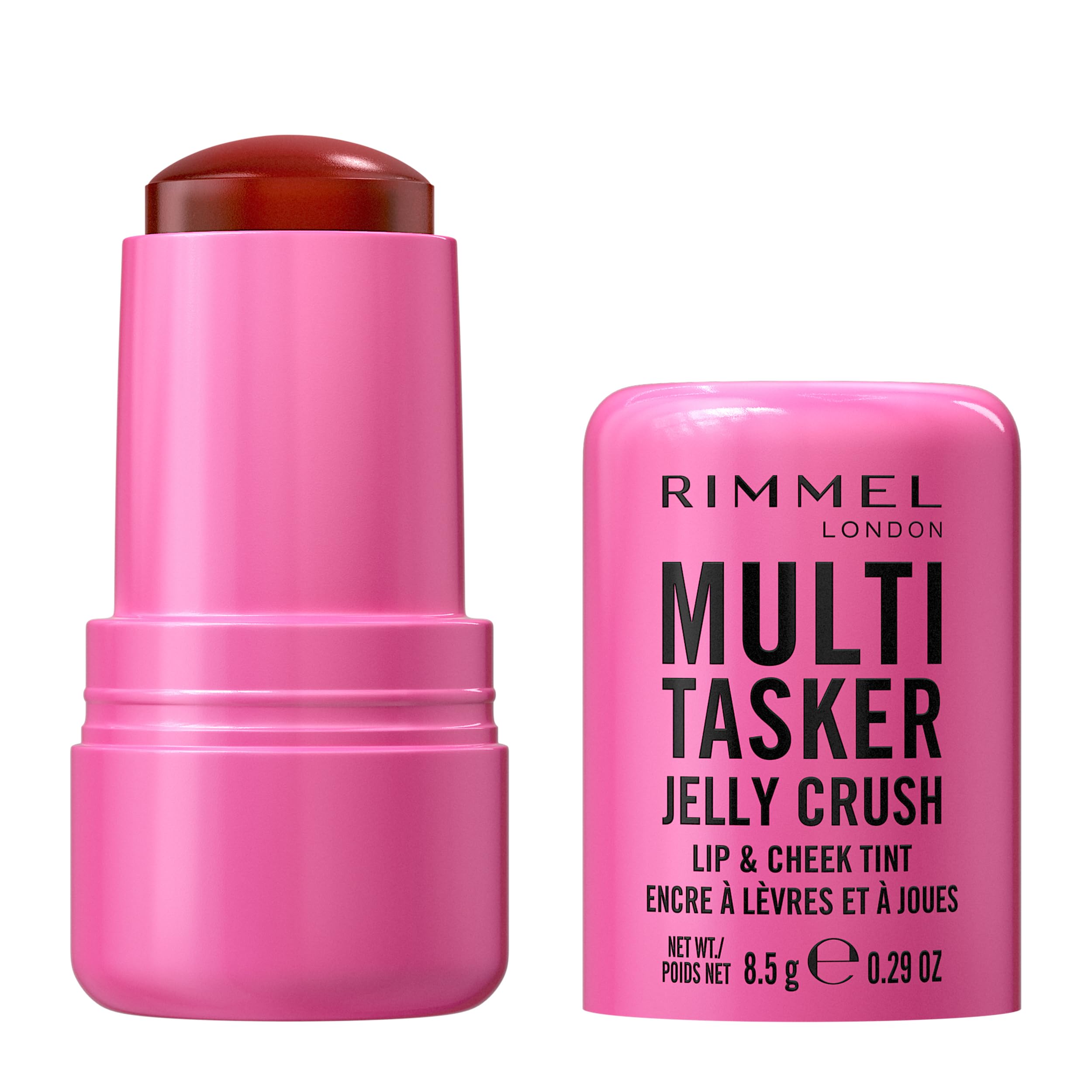 Rimmel Multi-​Tasker Jelly Crush Blush e Lip Stain, Profumazione al lampone, Formula leggera e idratante, 8.5 g, 200 Pink Sublime