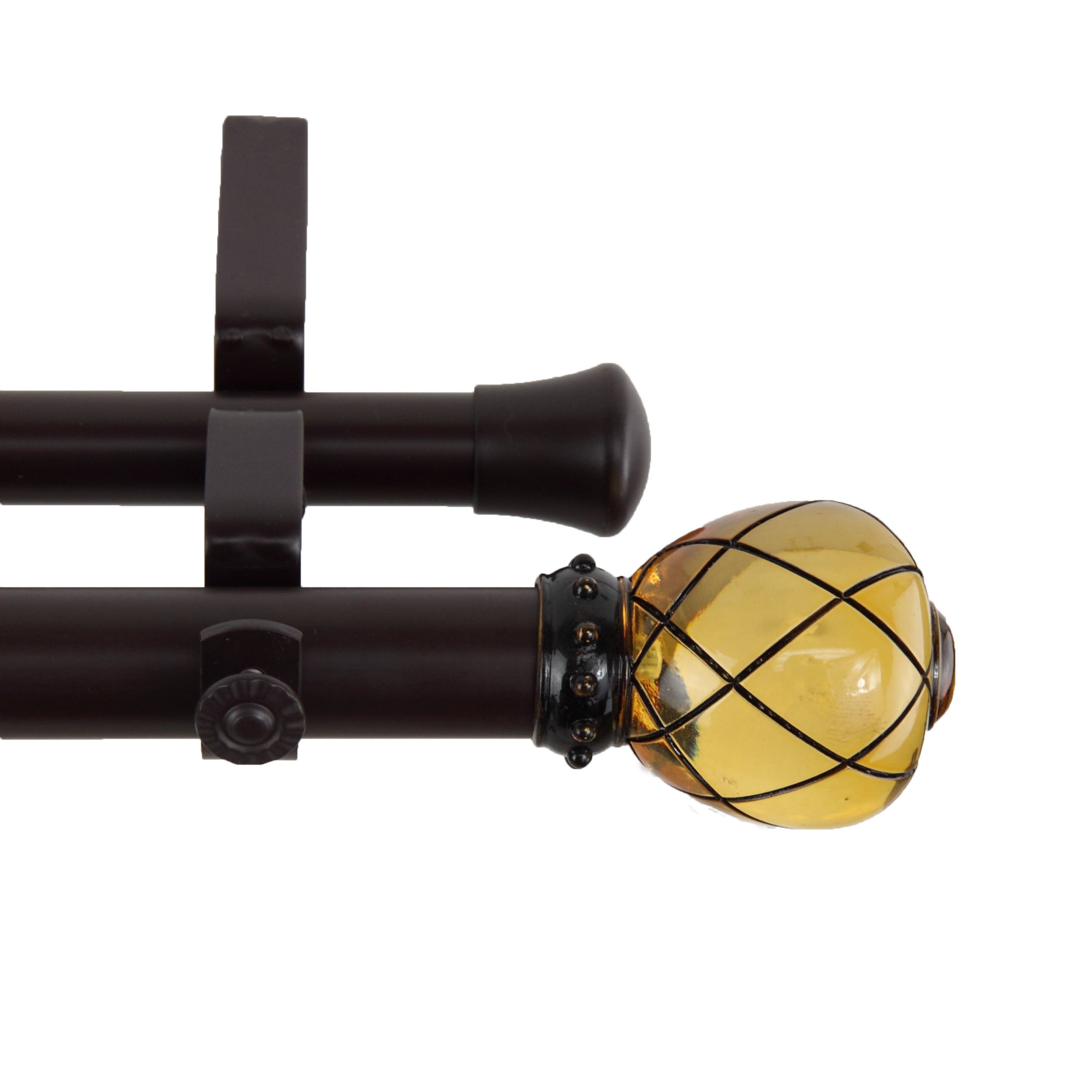 A&F Rod Decor - Monarch Double Curtain Rod 1 inch Diameter, 48-84 inch - Clear Champagne