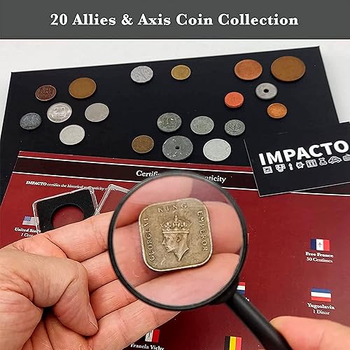 Miniatura 11 de Moneda mundial de la Segunda Guerra Mundial – 12 monedas auténticas + 2 sellos utilizados durante la Segunda Guerra Mundial por el Tercer Reich