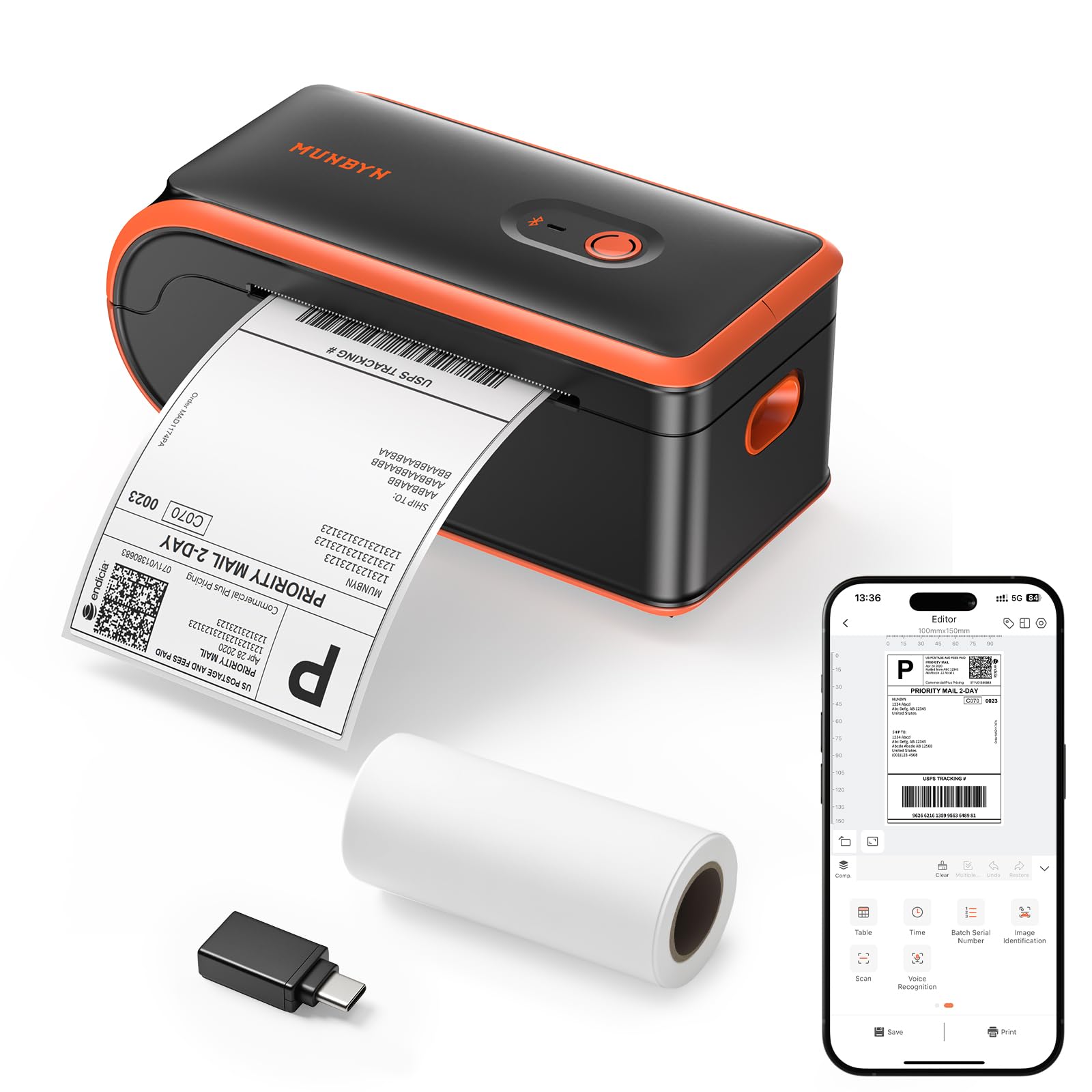 その他 MUNBYN Bluetooth Thermal Label Printer Amazon.com: MUNBYN MC240 Bluetooth Thermal Label Printer+M110/M220