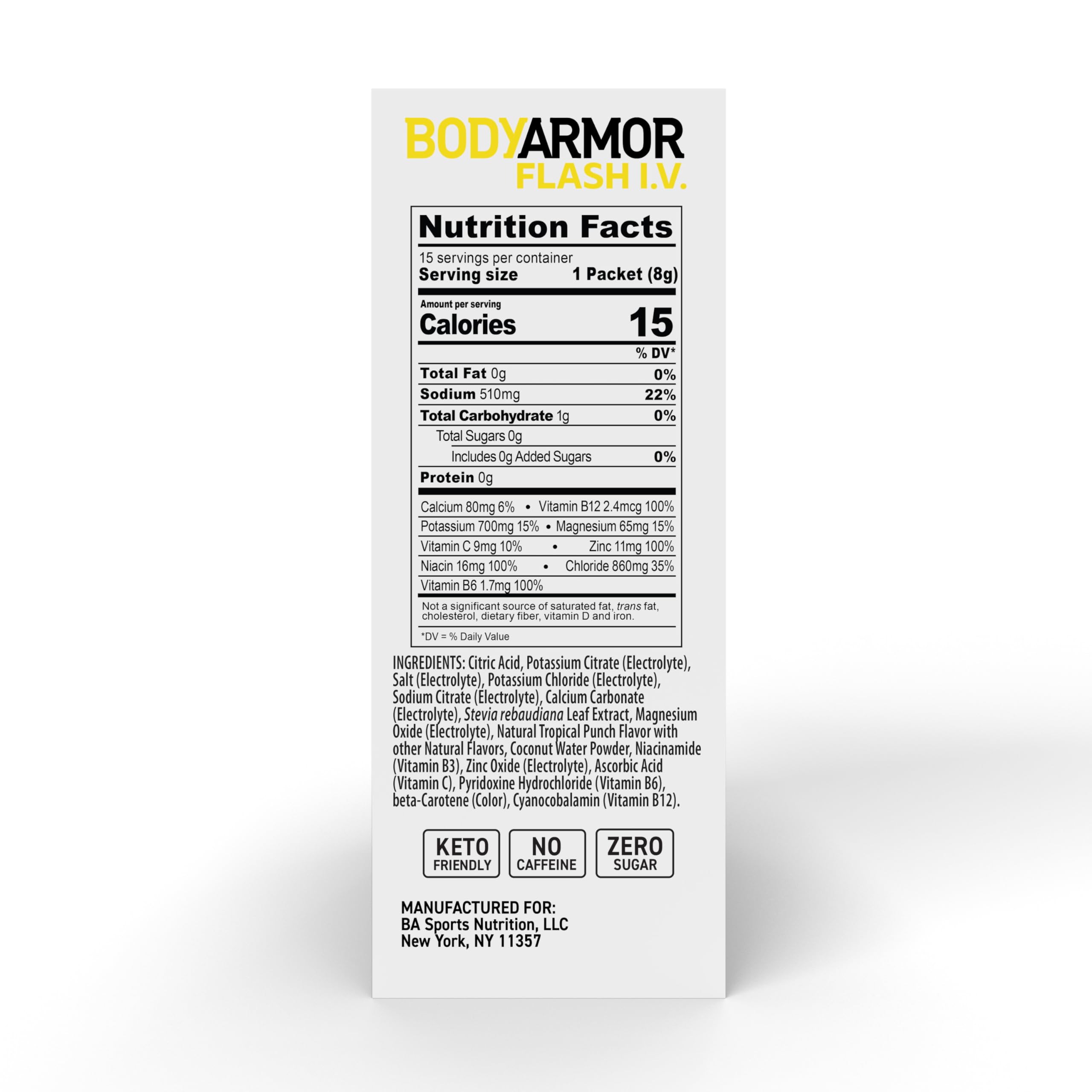BODYARMOR Flash IV Caffeine + Zero Sugar Electrolyte Mix, Variety Pk, 15 Ct — Amazon image 21