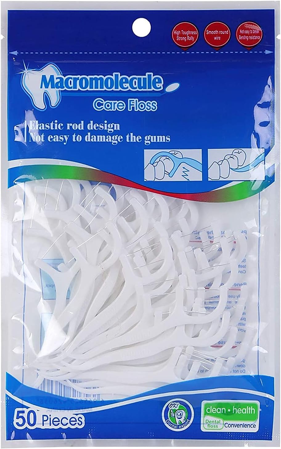 Smallcloud 3 in 1 Tooth Cleaning Dental Floss Toothpicks Set for Clean Teeth Fresh Breath and Healthy Gums (Pack of 5)