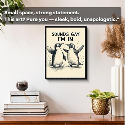 Miniatura 4 de Arte de pared LGBT, decoración de pared en lienzo gay, sonidos gay IM en obras de arte para sala de estar, dormitorio, póster del orgullo LGBTQ para