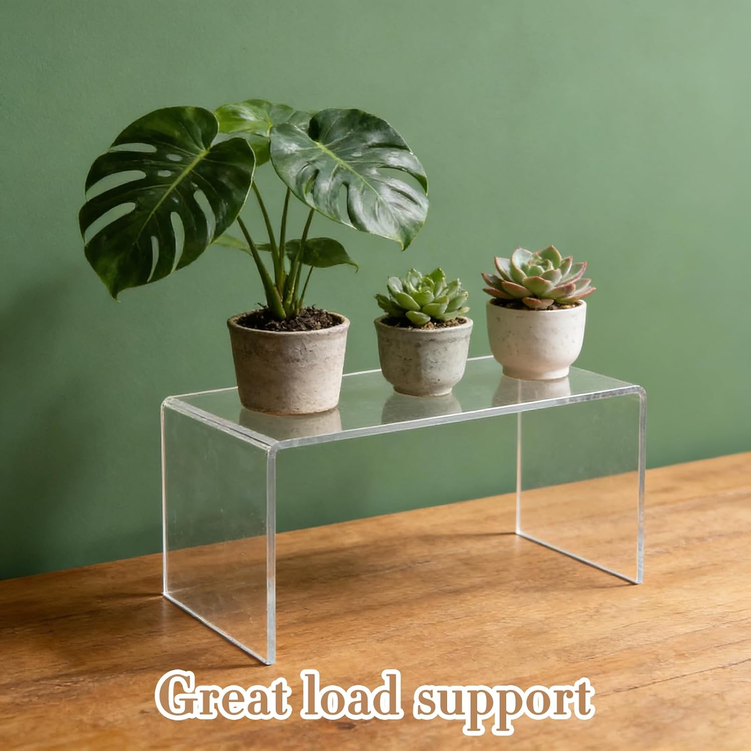 3 Pcs 13 Inch Large Acrylic Risers Display Stands 5 mm Thick Clear Jewelry Collectibles Holder Acrylic Shelf Riser Showcase for Food Figures Cupcakes Perfume Cabinet