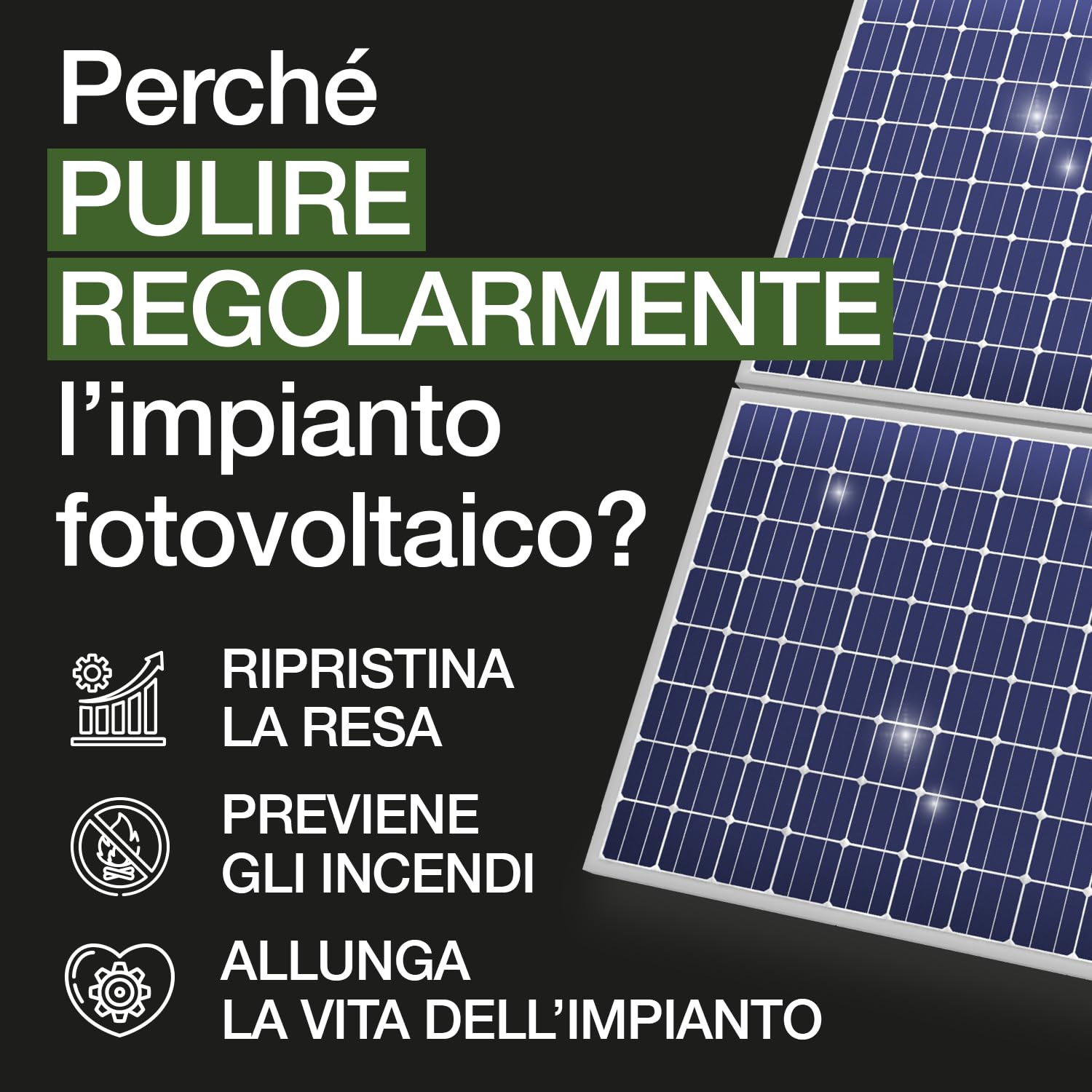 Errecom SunClean, Pulitore Alcalino per Pannelli Impianto Fotovoltaico, Formula Concentrata, 5 L