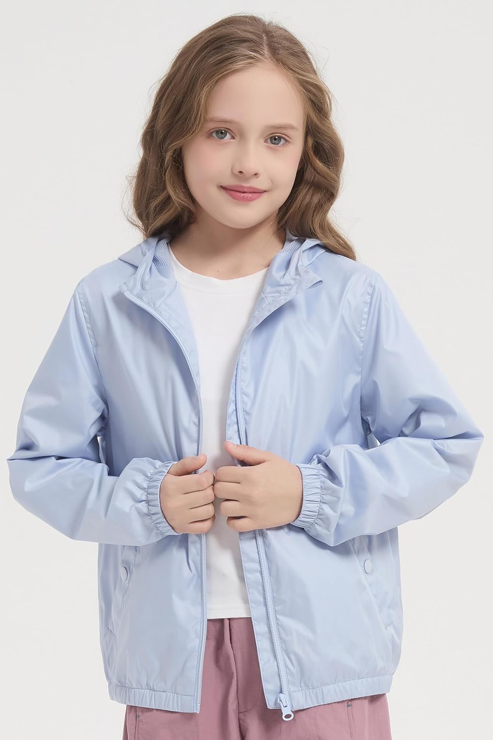 Orolay Girls Lightweight Rain Jacket Boys Hooded Raincoat Toddler Lined Outdoor Windbreaker for Kids