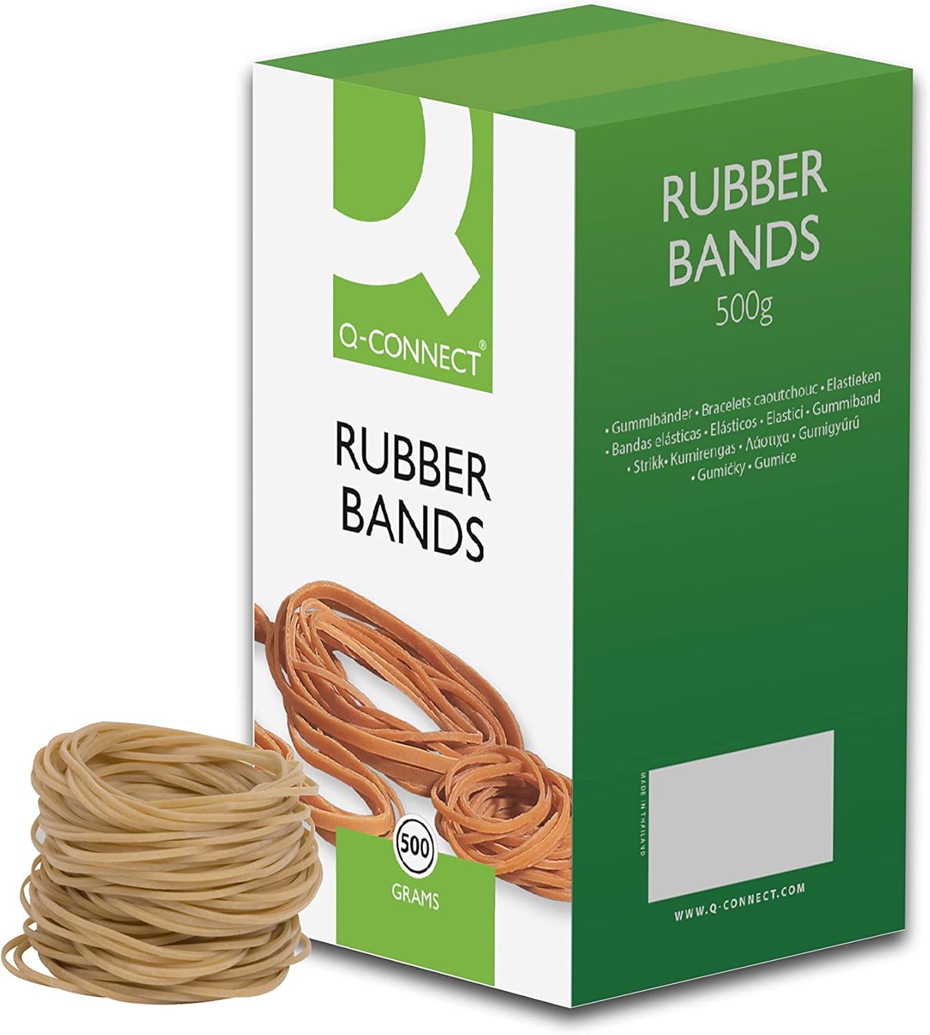 Q-Connect Rubber Bands Assorted Sizes 500g KF10577, Blue