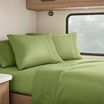 Clara Clark RV Queen Sheets, 6 Piece RV Sheets Set - Hotel Luxury Sheets for RV Bunks, Super Soft Bedding Set, Short Queen,Charcoal Gray