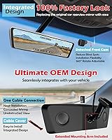 Vista 3 de NikoMaku Cámara de espejo retrovisor original real con lente frontal separada, cámara de tablero de espejo de 10 pulgadas, pantalla táctil completa