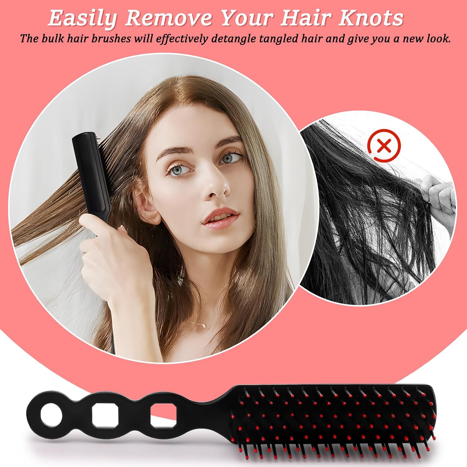 HOFASON 100 Pcs Bulk Hair Brushes for Homeless Supplies, Individually Wrapped Disposable Hair Brushes Nylon Bristles Detangling Hair Brush for Women Hotel Nursing Charity - Image 4