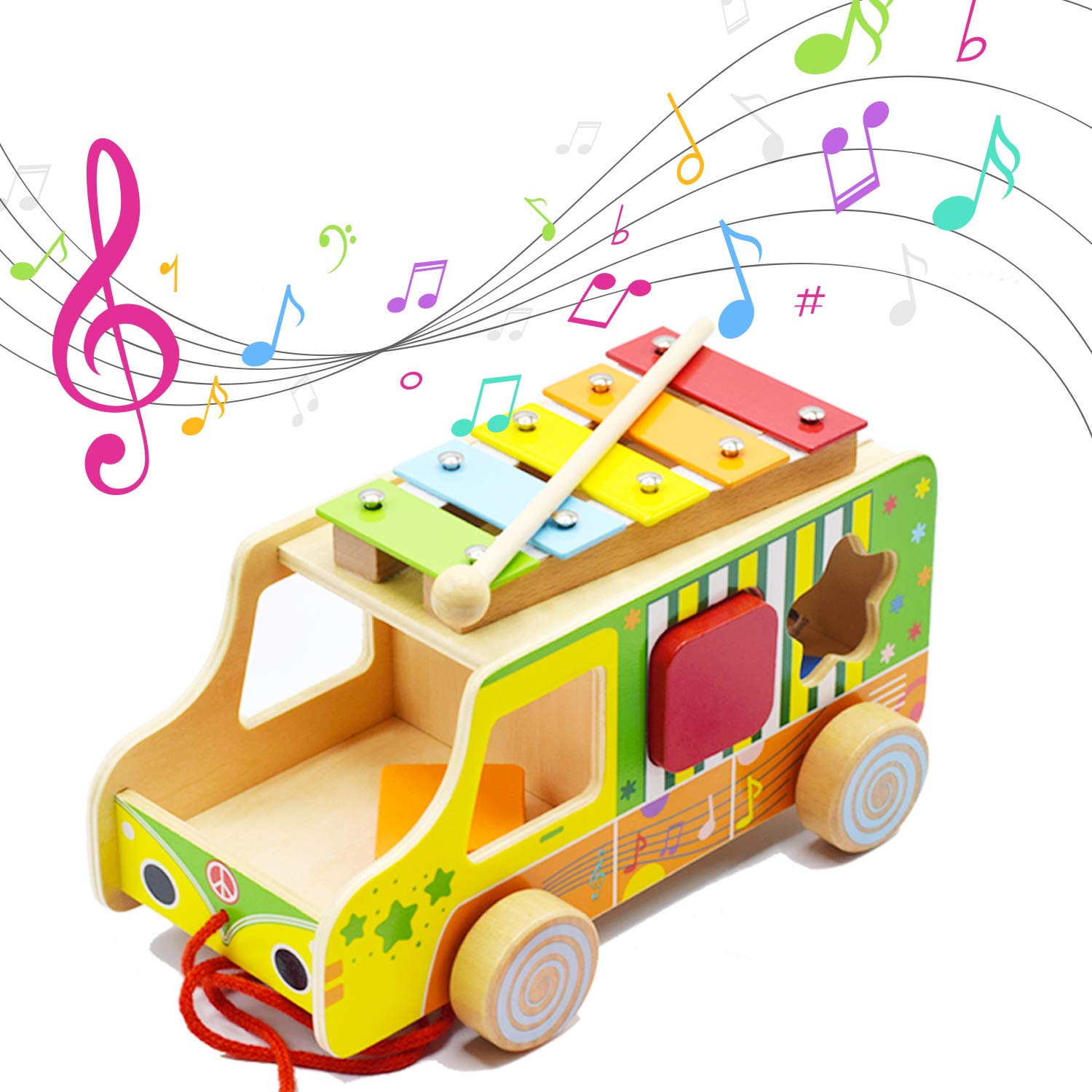 Wooden Shape Sorter Shape Sorter for 1 Year Old Boys & Girls Learning Educational Baby Shape