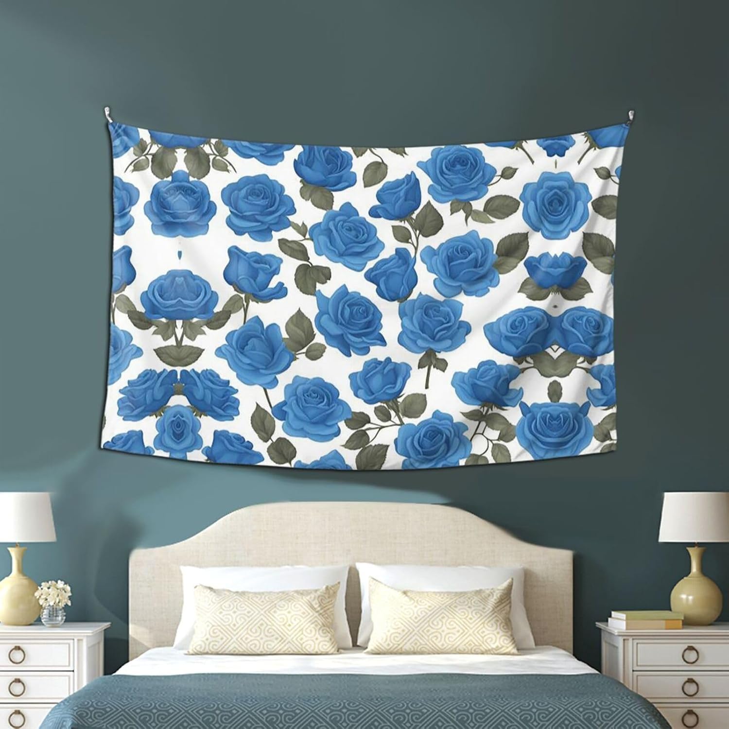 HCVXBSA Custom Tapestry for Room Decor - Unique Personalized Wall Hanging, Perfect for Bedroom, Dorm, and More - Trippy, Boho, Gothic, Anime, and More BlueRosesBloom image 4