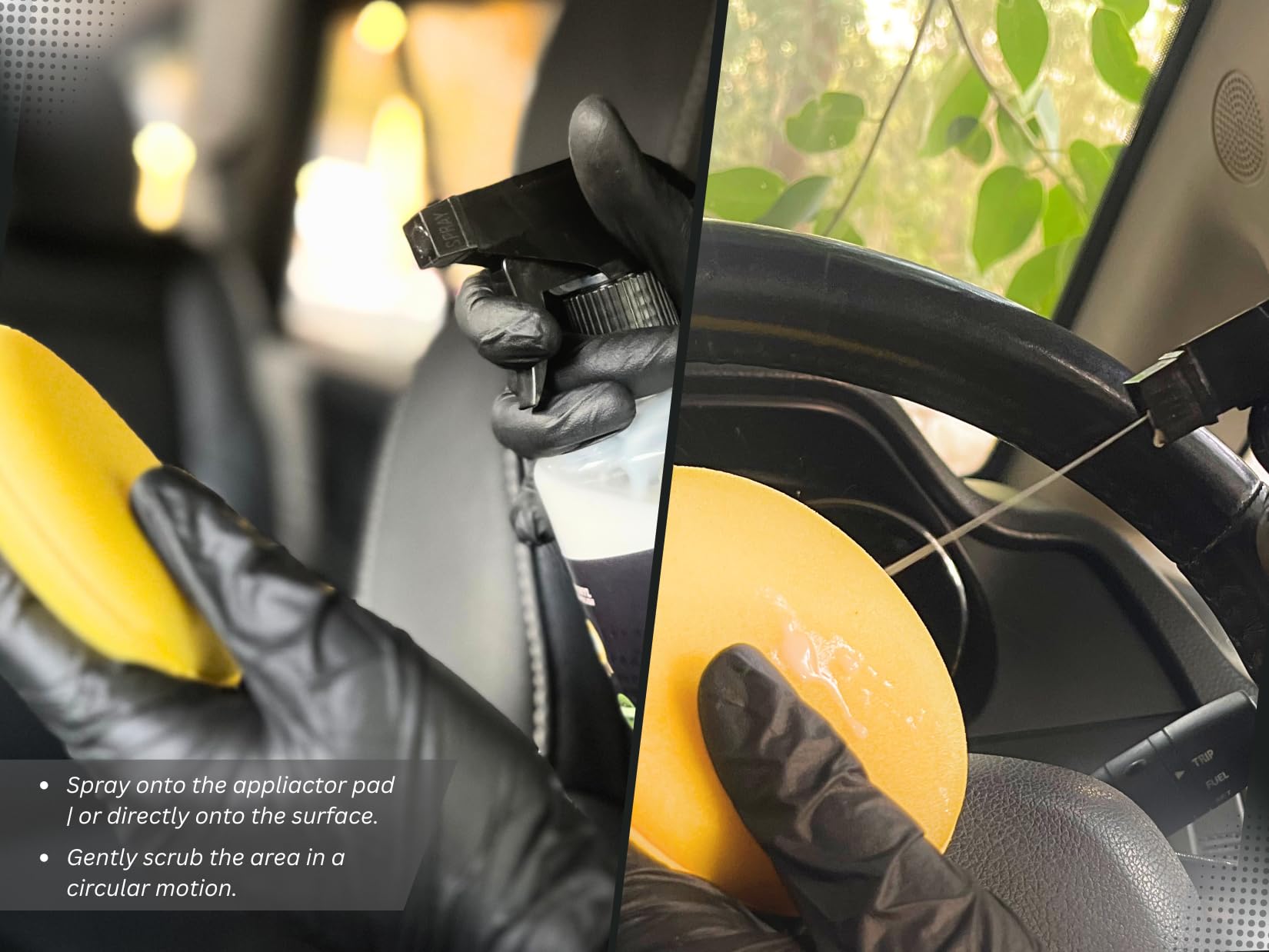 CAR SAAZ Upholstery Cleaner 1 LTR with Applicator Pad & Microfiber Cloth for Car Interior | Premium Upholstery Cleaner | Interior Cleaner, Carpet Cleaner, Car Roof Cleaner, Fabric Cleaner (PO 3) 1