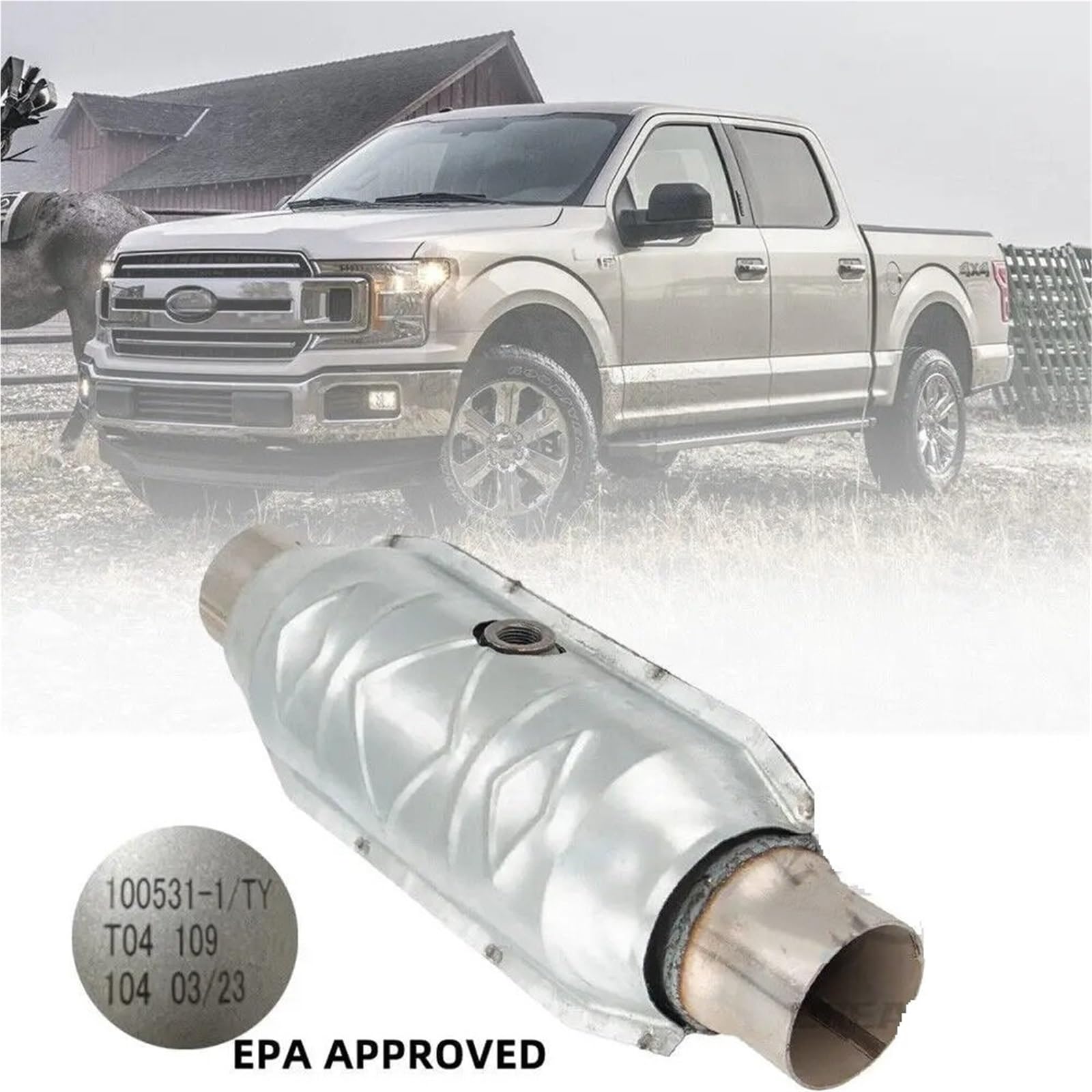 katalizator samochodowy Uniwersalne 2,5"/63mm katalizatory wydechowe ze stali nierdzewnej z osłoną termiczną pasujące do Forda F150 2,7 l, 3,5 l, 5,0 l V6 V8