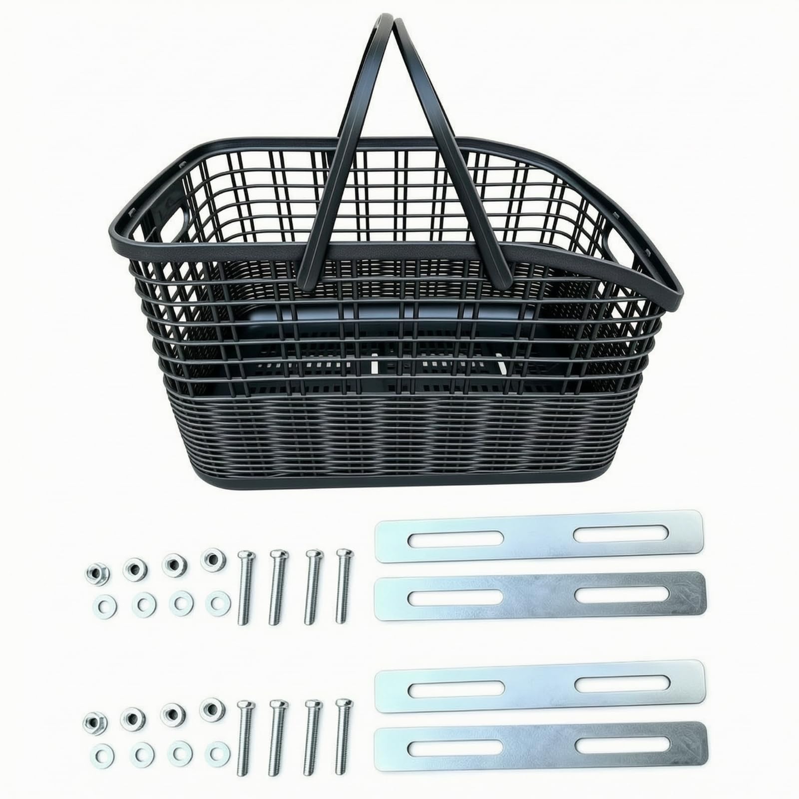 Panier Vélo avec Poignées Pliable, Noir Fixation par Vis 1395g, Size to 1
