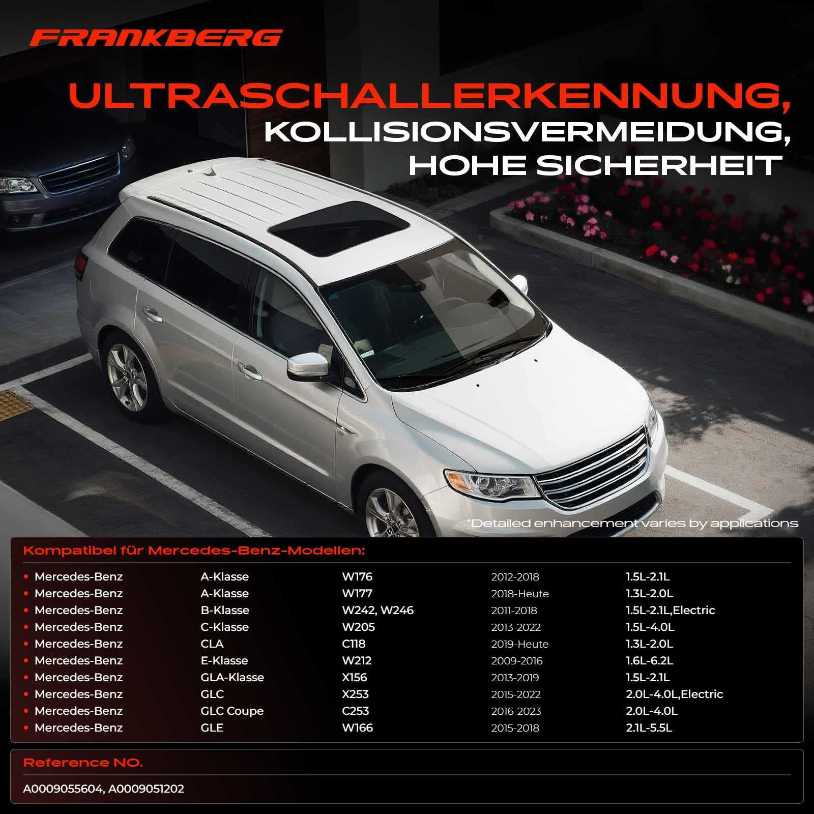 Frankberg 4x Parksensor Einparkhilfe Vorne Hinten Replace# A0009055604