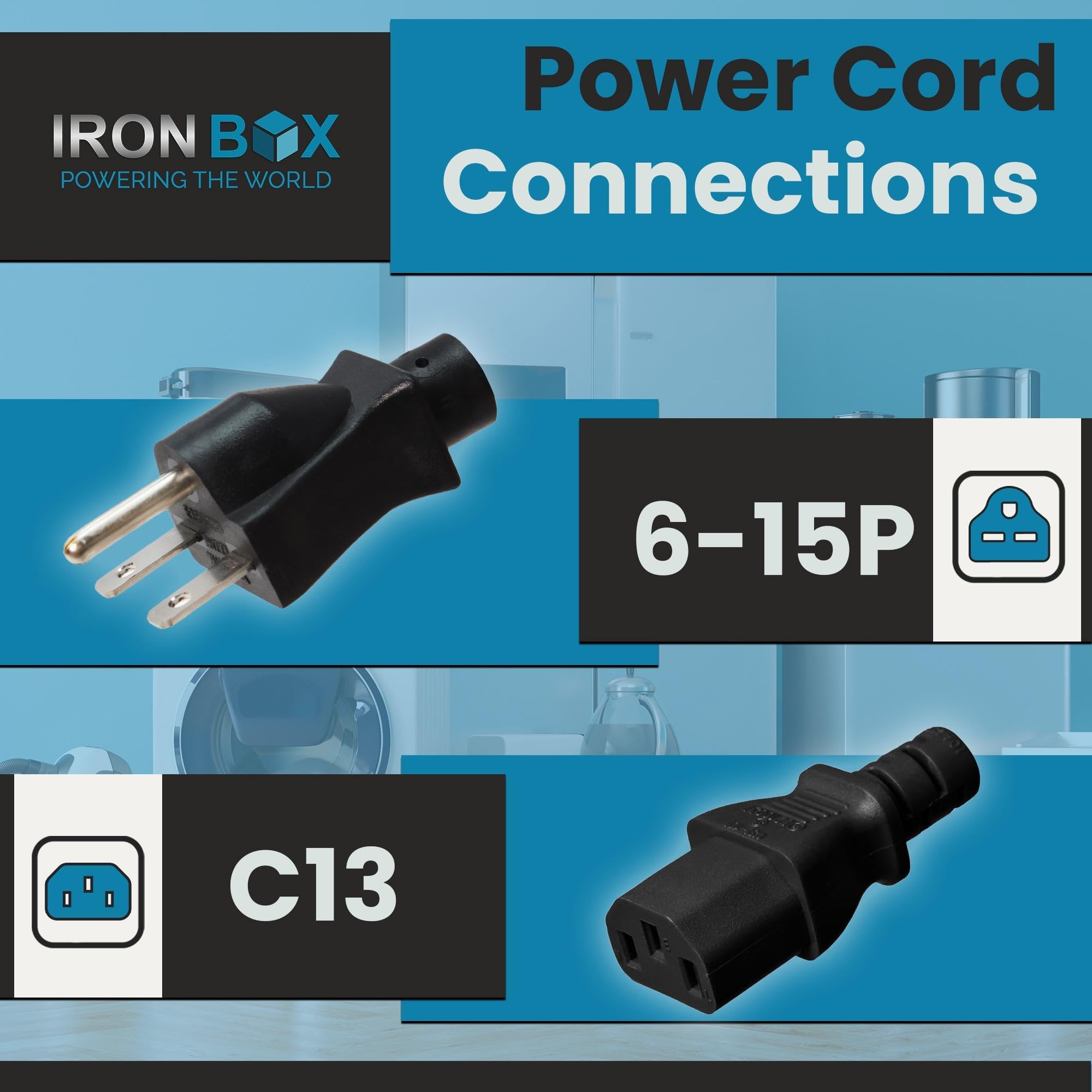 Amazon | IronBox Electric NEMA 6-15プラグからC13コネクタ電源
