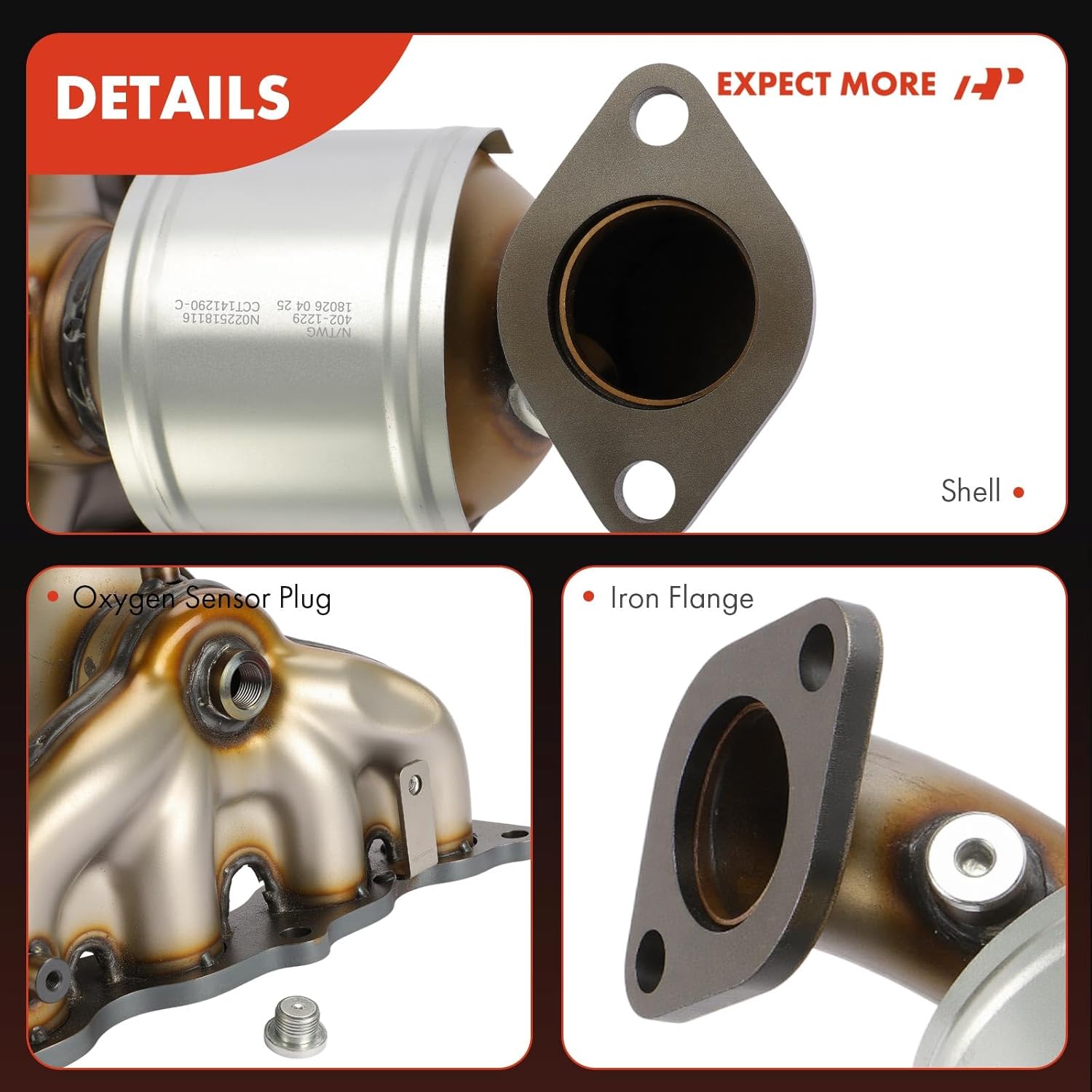 A-Premium Front Exhaust Manifold Catalytic Converter with Gasket Kit Direct-Fit Compatible with Kia Sorento 2016-2020, Sportage 2017-2022 & Hyundai Santa Fe, Tucson, 2.4L, E.P.A. Compliant, AWD