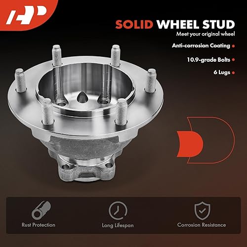 Miniatura 5 de A-Premium Cojinete de rueda delantera y conjunto de cubo con 6 lengüetas compatible con Ford Transit-250 2015, Transit-350 2015-2017, Transit-350 HD