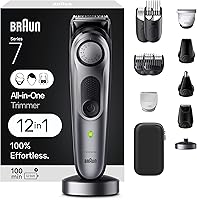 Braun Series 7 7440 All-in-One 12-in-1 Men's Trimmer Kit: Beard, Hair, Body, Nose & Ear Groomer + Case & Stand