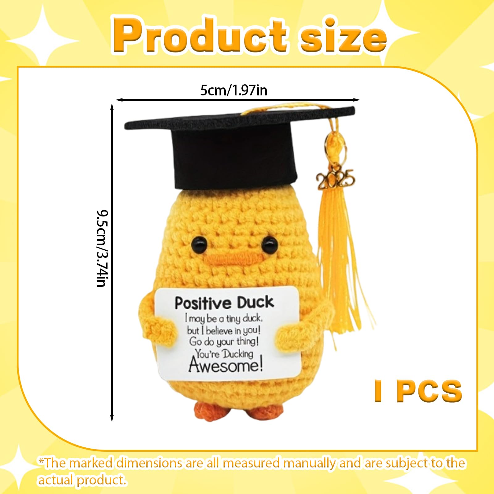 Graduation Gifts for Him Inspirational Positive Duck with Cap and Greeting Card, Interesting Emotional Support - Image 2