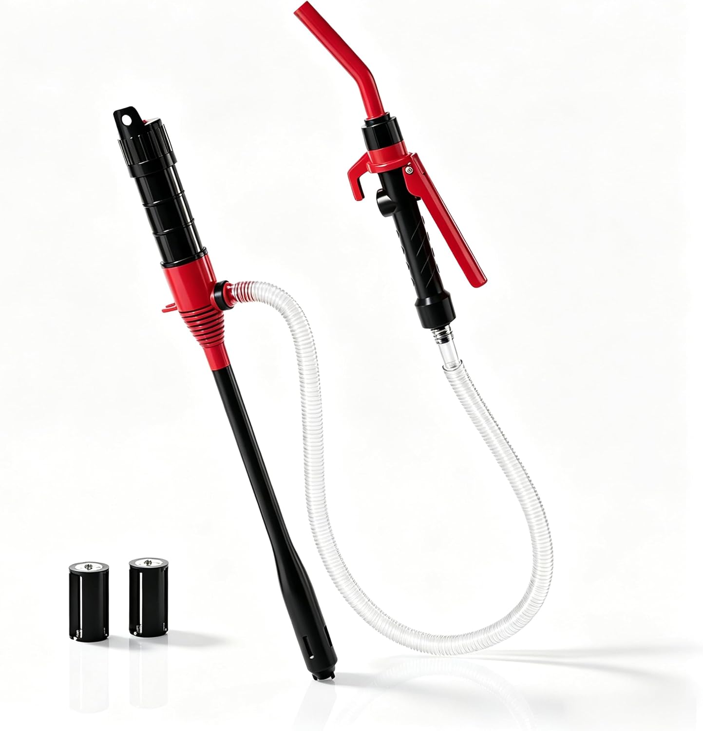 Electric Portable Fuel Transfer Pump，Battery Operated Liquid Transfer Pump, 2.4GPM Liquid & Gasoline Siphon Pump, Long Hose，Handheld Liquid Transfer Pump Nozzle-free.