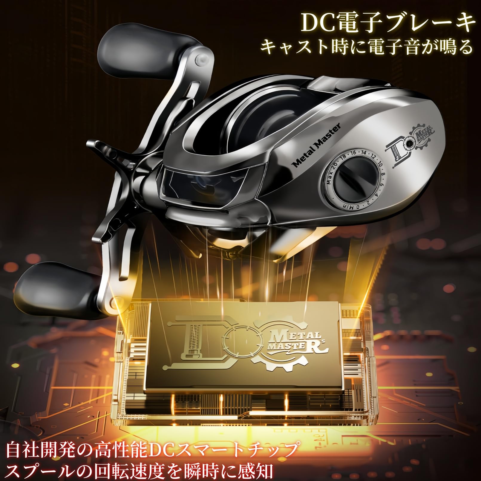 Amazon | BAVBAV ベイトリール 【充電不要のDC電子ブレーキ】電鋳外観