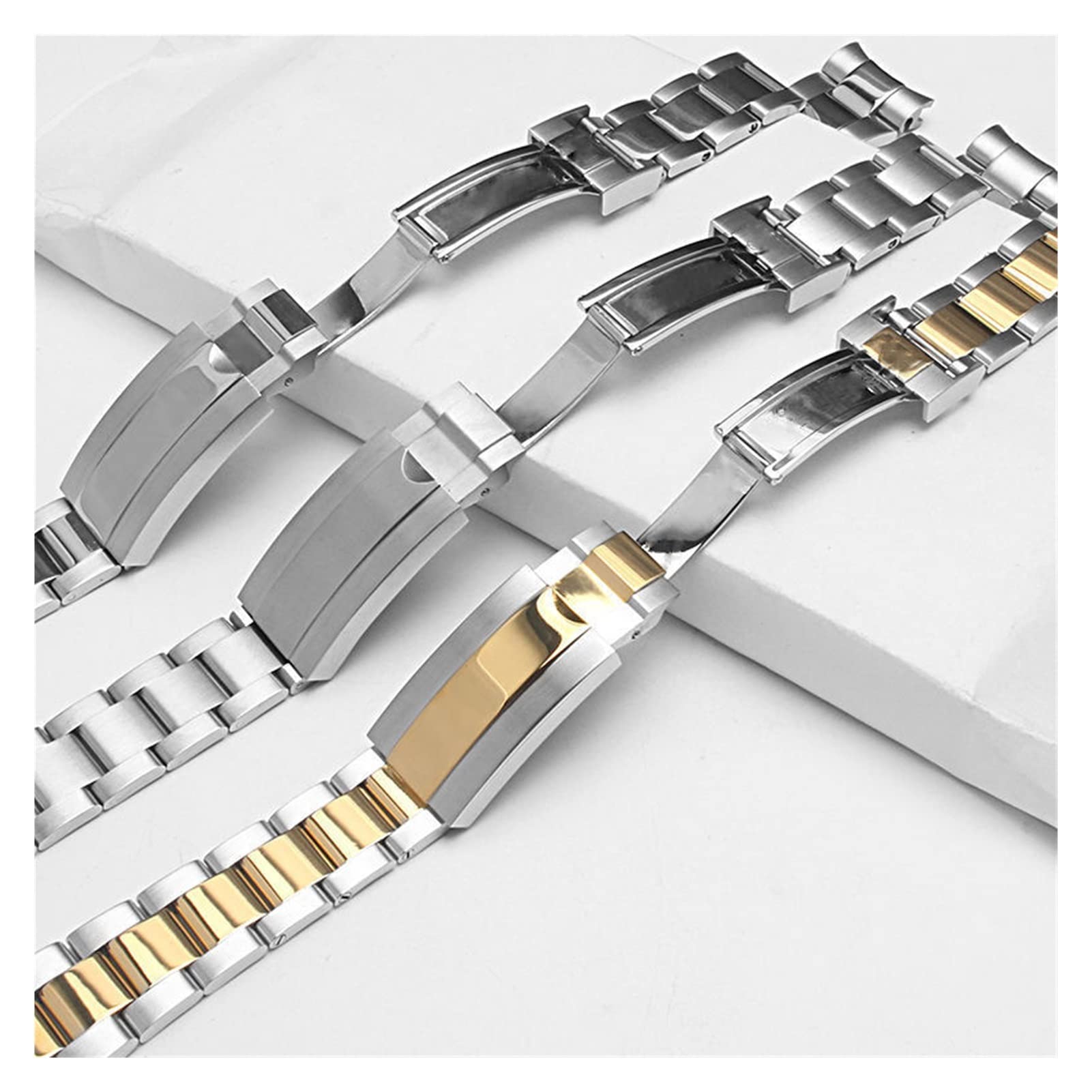 Bracelet Oyster Bracelet de montre en acier inoxydable 316L for Rolex for SUBMARINER for DAYTONA for SUP for GMT Hommes Bracelet de montre Bracelet en métal 20 21mm(Silver Full Matte,21mm No logo)