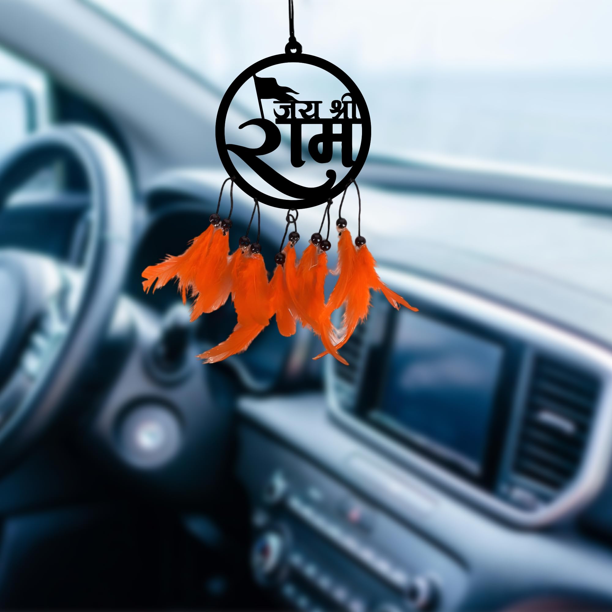 Jai Shri Ram Car Rear View Mirror Hanging Ornament – Hindu Religious Car Accessory for Interior Decoration, Spiritual Auto Dashboard Charm-image-35