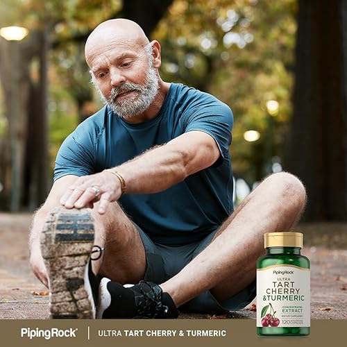 Miniatura 6 de Piping Rock Cápsulas de cúrcuma y cereza agria | 120 unidades | con extracto de pimienta negra | Vegetariano, sin OMG, suplemento sin gluten