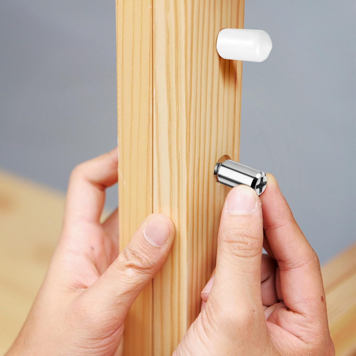 50 Pcs Self-Tapping Screws Shelf Support Pegs with Non-Slip Sleeve Heavy Duty Cabinet Pegs for Kitchen Cupboard Closet Furniture Shelves