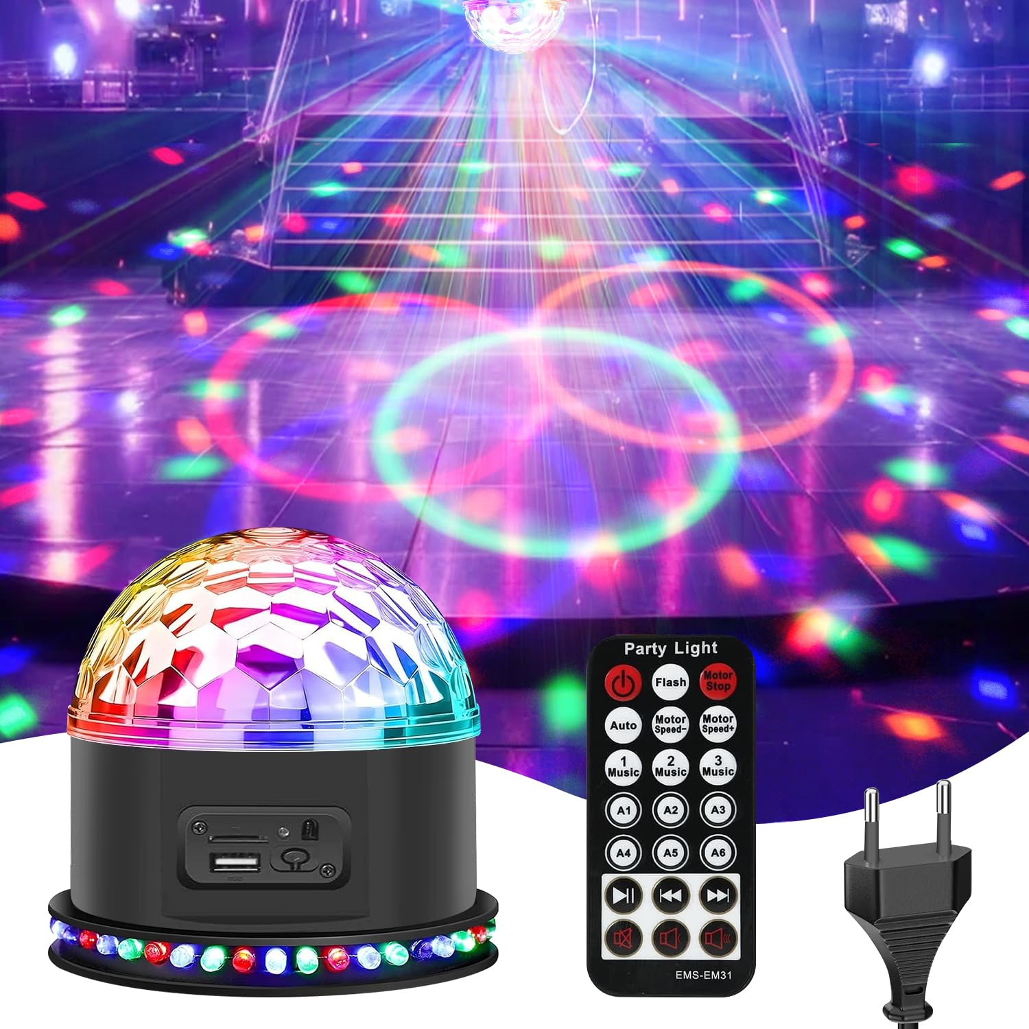 gomifie boule disco facette led 54 leds