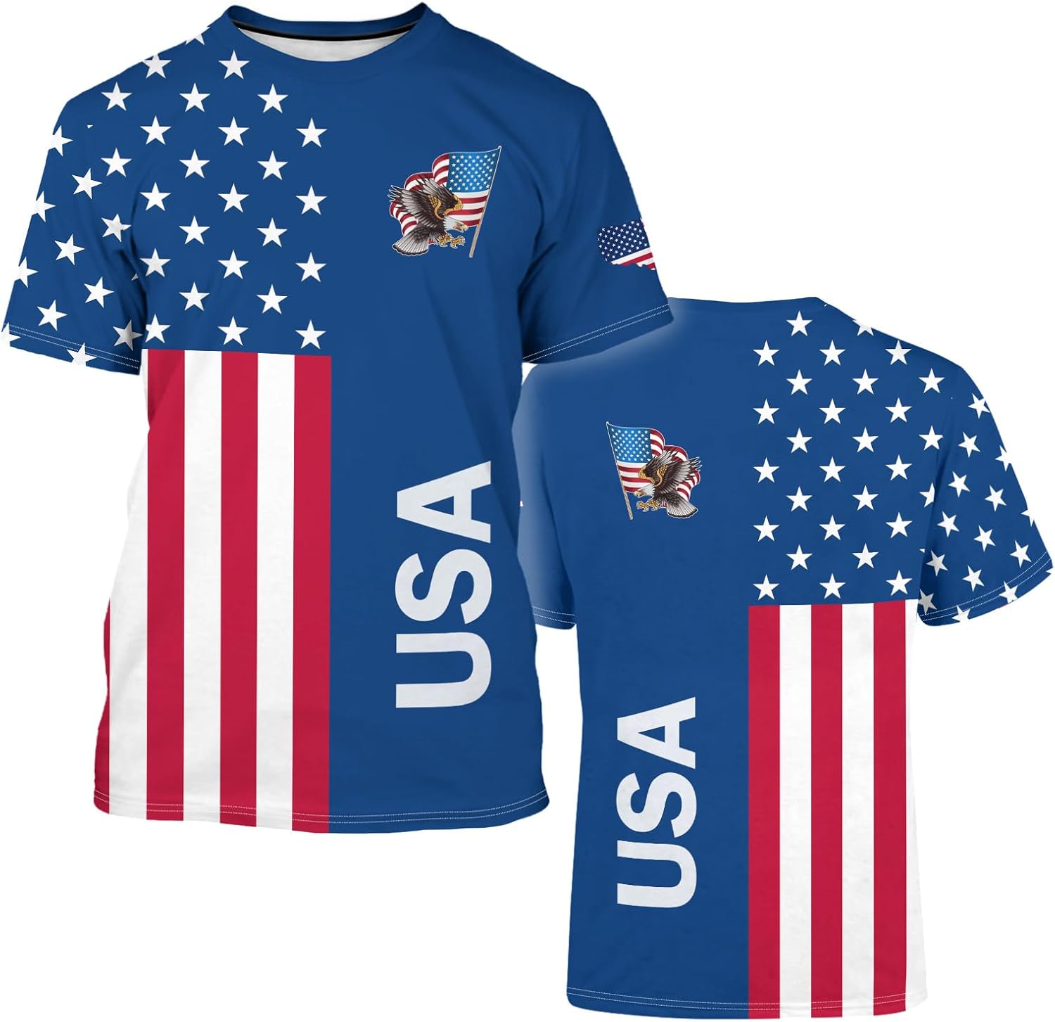 Men's American State T-Shirts 3D Printed Novelty Graphic Short Sleeve Shirts Casual Crew Neck Tees Unisex Fashion Tops - Image 5