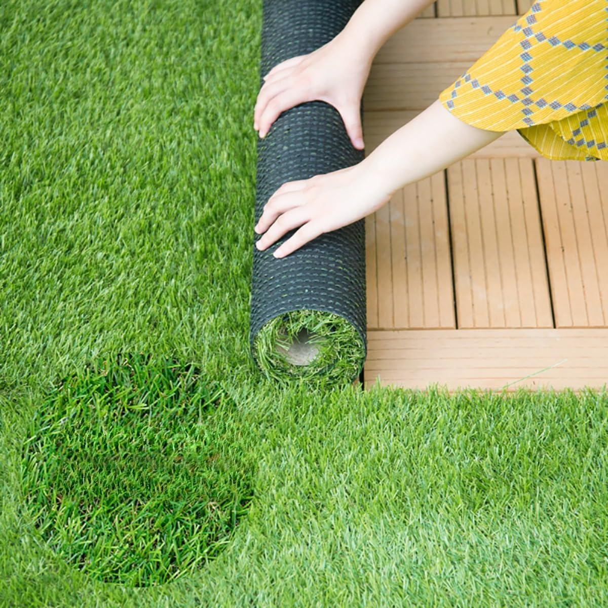 Amazon.co.jp: 人工芝 ロール 1m×10m 芝丈20mm ピン22本つき 4色立体感 
