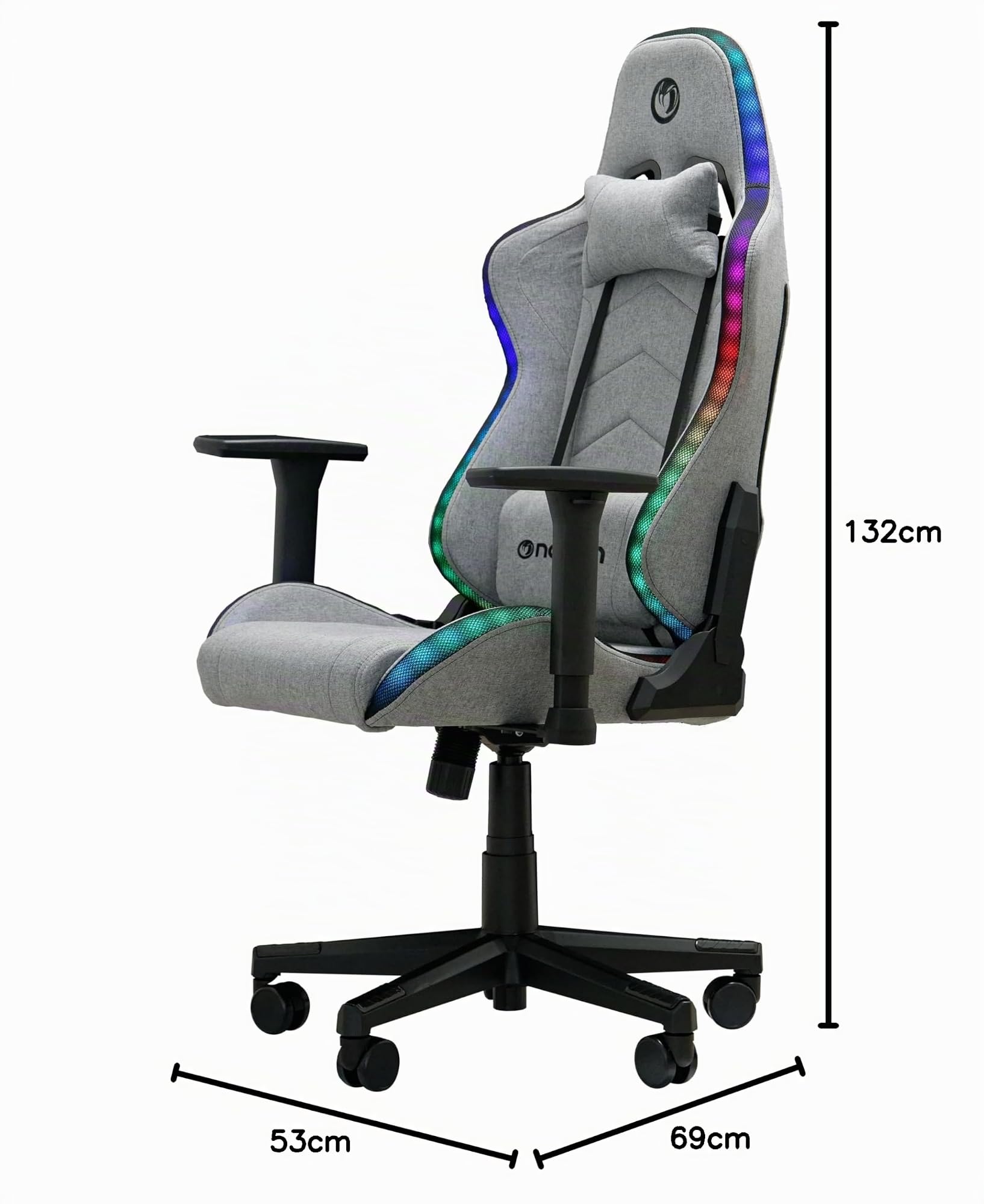 NACON CH-675 RGB Gaming-Sessel grau/schwarz bis 120 kg ergonomisch (NA601412)
