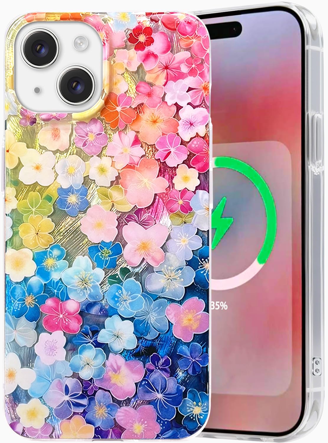 Coque iPhone 15 mince fleurs anti-rayure solide - 8