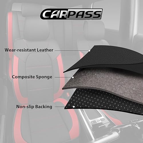 Miniatura 138 de CAR PASS Leather seat Covers,Automotive Universal Sport car seat Cover Super 5mm Composite Sponge Inside,Airbag Compatible fits Most SUVs, Camaleón