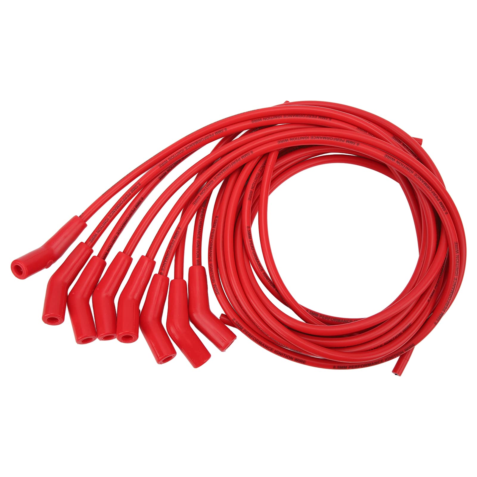 8,5 Mm di Diametro 45° 135° Candela di Accensione Set di Cavi di Accensione Alte Prestazioni Adatto per Auto a 8 Cilindri Auto D'epoca Auto da Rally Auto da Corsa (Rosso)