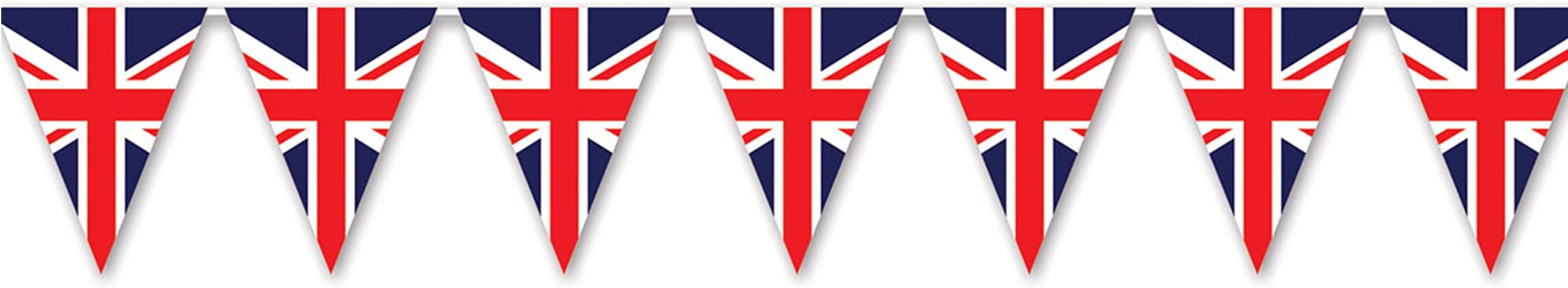 Beistle Union Jack Pennant Banner, 11" x 12', Red/White/Blue,59853