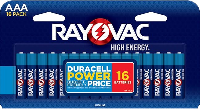 Rayovac High Energy AAA Batteries 16 Pack, Alkaline Triple A Batteries