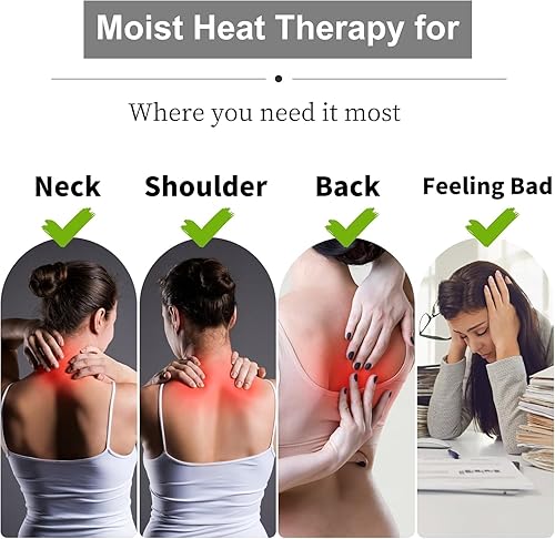 Miniatura 4 de Relief Expert Almohadilla térmica de hombro para el cuello para microondas con calor húmedo, calentador de cuello almohadilla térmica