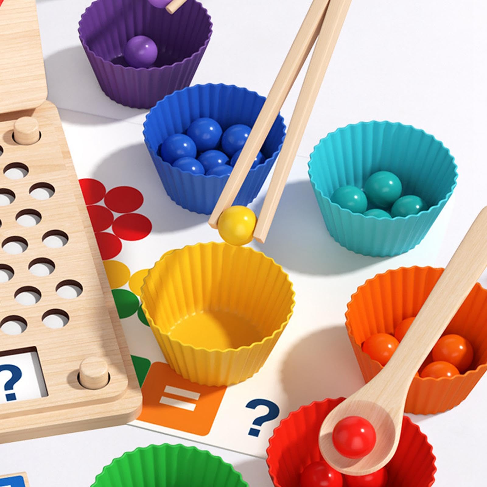 Suministros de Juguetes de Madera para El Aprendizaje: Juguete Educativo de Cálculo con Los Dedos, Actividades de Aprendizaje Preescolar para