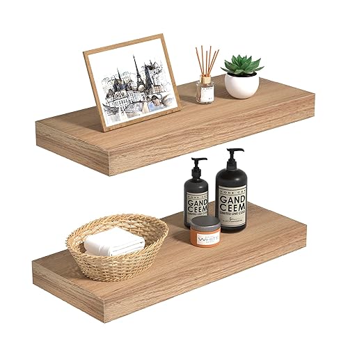 Oak Floating Shelves Wood for Wall 15.7in Wall Mounted Display