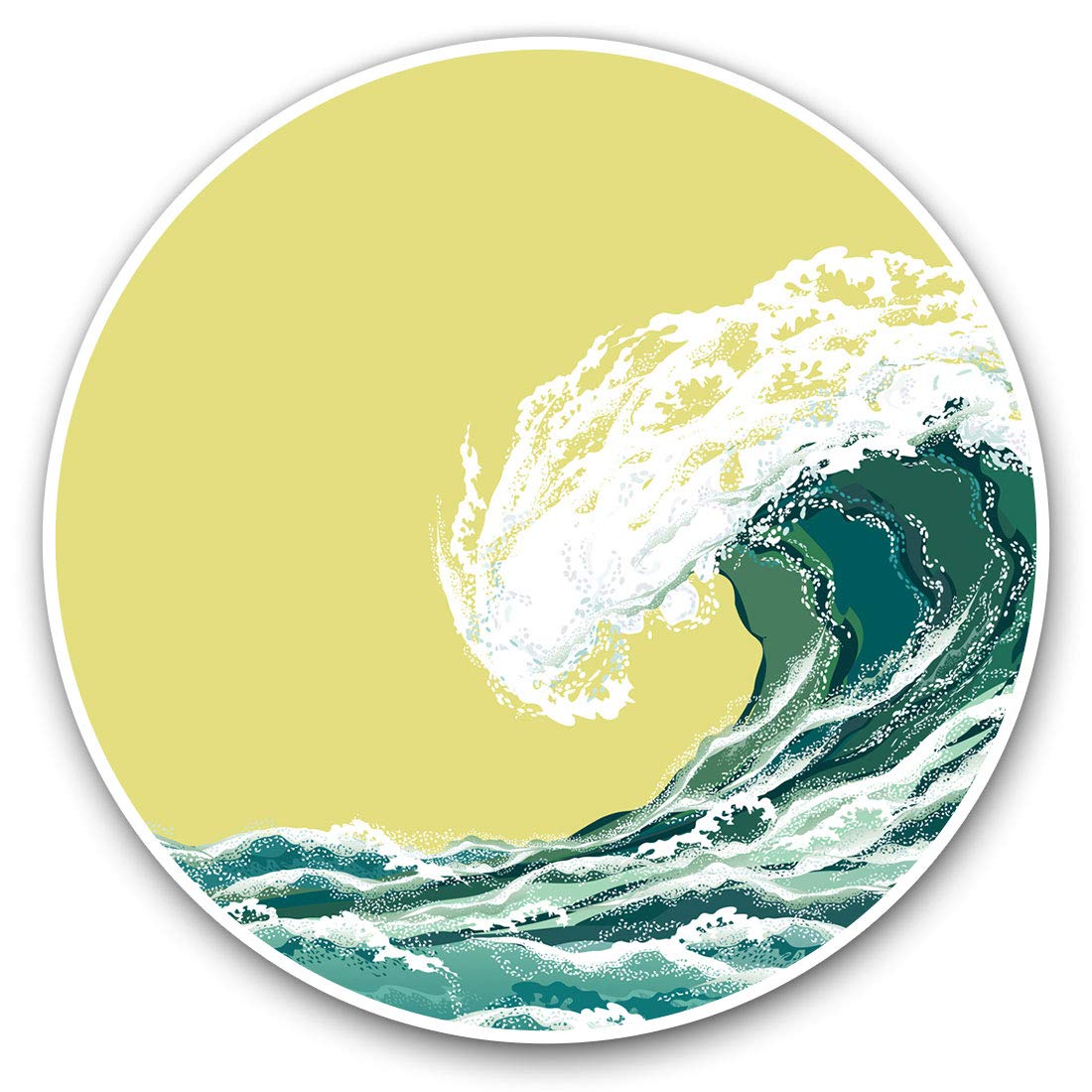 Destination Vinyl Ltd Oriental Ocean Great Wave 2462 Vinyl Stickers (Set Of 2) 10Cm - Oriental Ocean Great Wave Decals For Laptops,Tablets,Luggage,Scrap Booking,Fridges, 2462