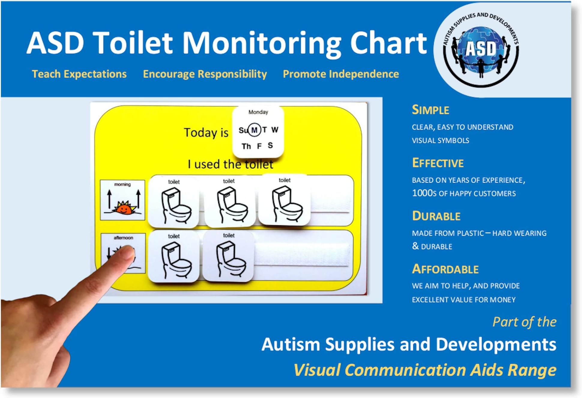 Potty Chart Visual Schedule Kids –Potty Training Sticker Chart –Special Education Classroom Must Have –Pocket Chart for Kids –Autism Learning Material