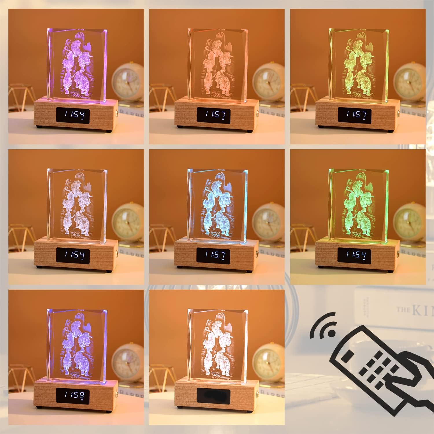 Personalized Custom Photo Creative Gift Decoration Luminous Crystal Bluetooth Music Box with Clock Display to Send Girlfriends and Friends Anniversary Wedding Gifts